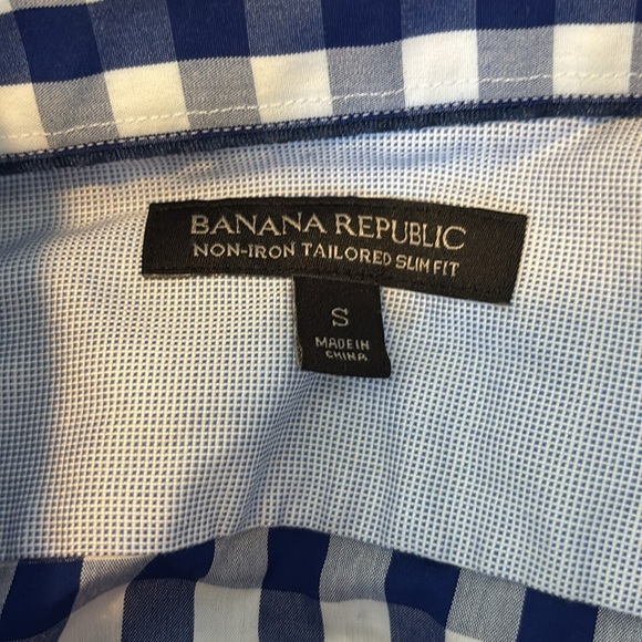 Banana Republic blue and white long sleeve button down shirt size small - Picture 7 of 8